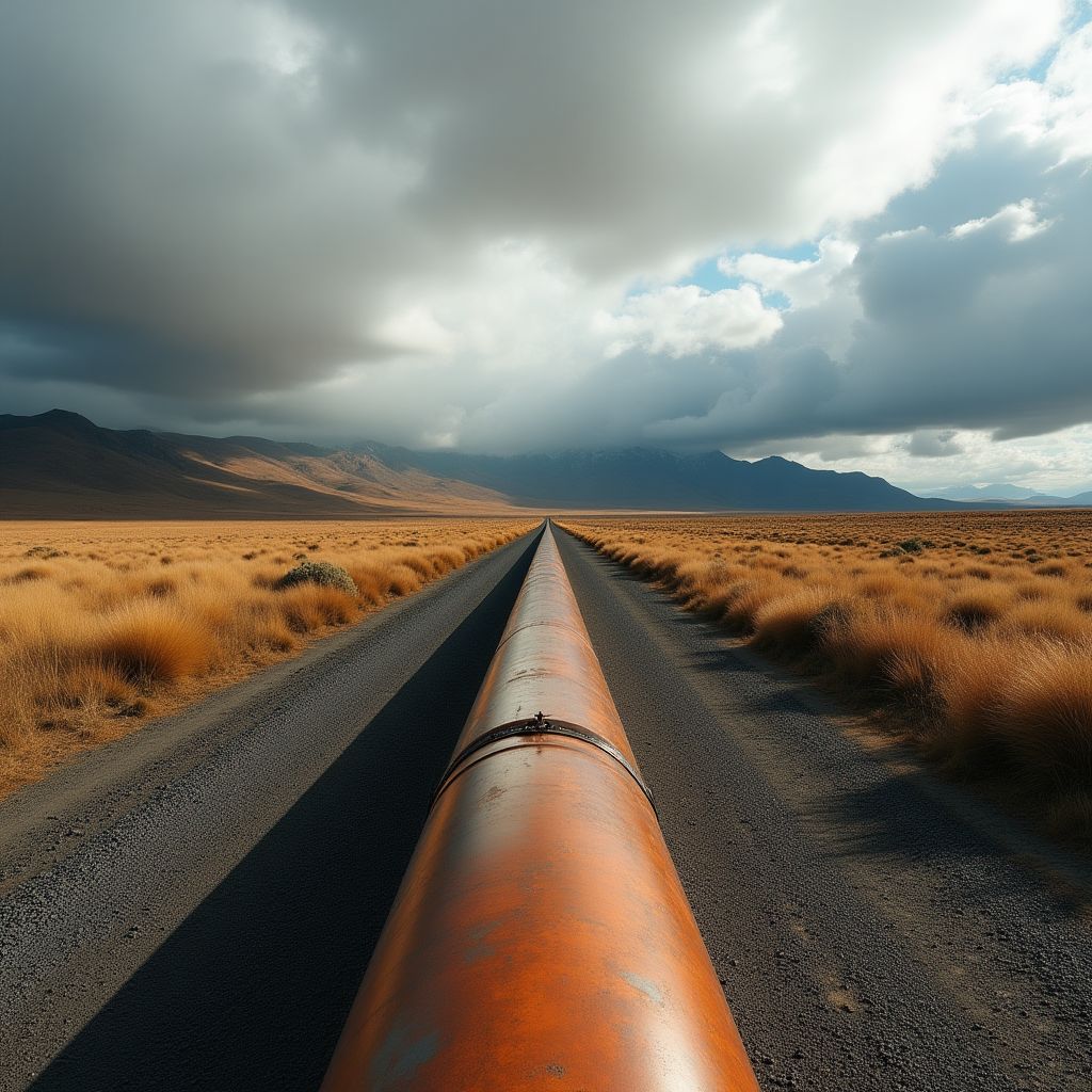 Construcción de oleoducto en la Patagonia