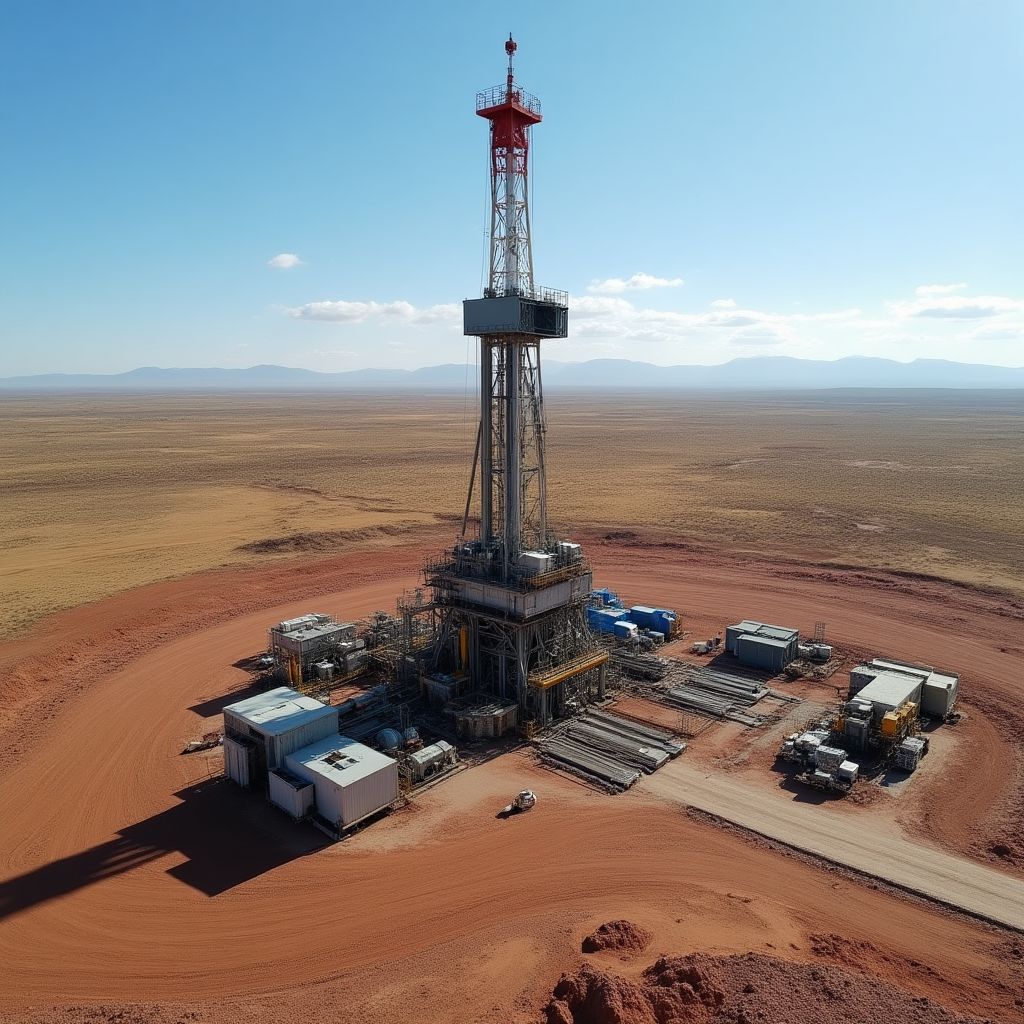 Plataforma de extracción en Vaca Muerta